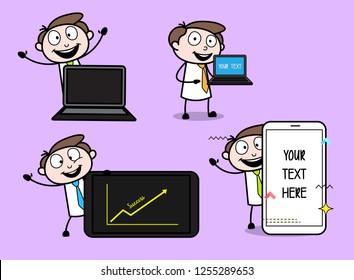   Collection Of Various Mobile Phone Presentations of Businessman