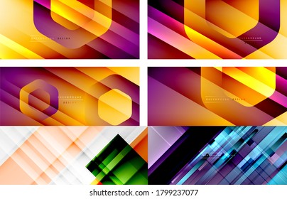 Collection of various modern geometric abstract vector backgrounds