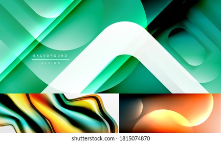 Collection of various modern geometric abstract vector backgrounds