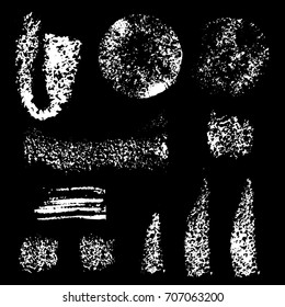 Collection of various monochrome cosmetic sponge stamps. A set of cosmetic brushes. Background for beauty and cosmetics. Vector illustration.