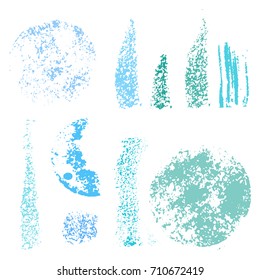 Collection of various monochrome cosmetic sponge stamps. A set of cosmetic brushes. Background for beauty and cosmetics. Vector illustration.