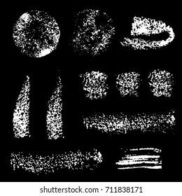 Collection of various monochrome cosmetic sponge stamps. A set of cosmetic brushes. Background for beauty and cosmetics. Vector illustration.