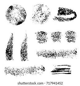 Collection of various monochrome cosmetic sponge stamps. A set of cosmetic brushes. Background for beauty and cosmetics. Vector illustration.