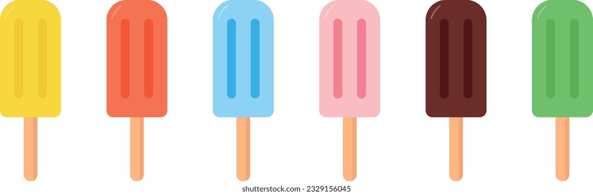 Collection of various multicolored ice cream icons ilustration
