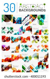 Colección de varios fondos abstractos modernos multipropósito, estilo geométrico