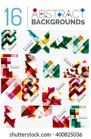 Colección de varios fondos abstractos modernos multipropósito, estilo geométrico