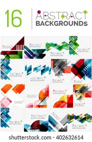 Collection of various multipurpose modern abstract backgrounds, geometric style