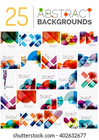 Collection of various multipurpose modern abstract backgrounds, geometric style