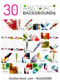 Colección de varios fondos abstractos modernos multipropósito, estilo geométrico