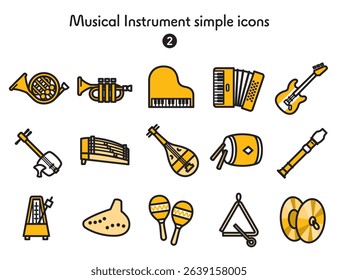A collection of various musical instrument icons
