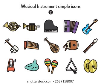 A collection of various musical instrument icons