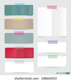 Collection of various note papers, ready for your message. Vector illustration.