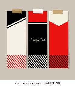 Collection of various note papers, ready for your message. Vector illustration.
