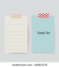 Collection of various note papers, ready for your message. Vector illustration.