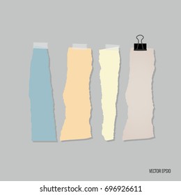 Collection of various note papers, ready for your message. Vector illustration.