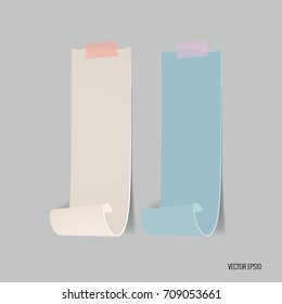 Collection of various note papers, ready for your message. Vector illustration.