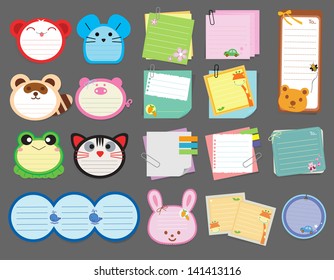 Collection of various note papers, Vector illustration template design