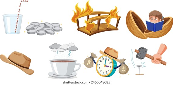 Kollektion verschiedener Objekte und abstrakte Vorstellungen