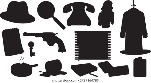 Coleção de vários objetos isolados no plano de fundo transparente