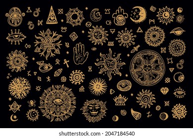 Collection of various occult symbols.