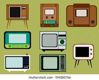 Set Television History Timeline Evolution Television Stock Vector ...