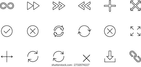 Coleção de vários ícones de destaque para design de interface de usuário