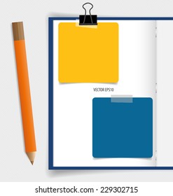 Collection of various papers, paper designs ready for your message. Vector illustration.