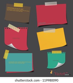 Collection of various papers, ready for your message. Vector illustration.