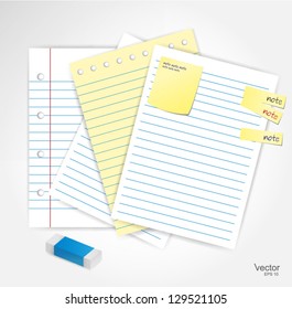 Collection of various  papers, ready for your message. Vector