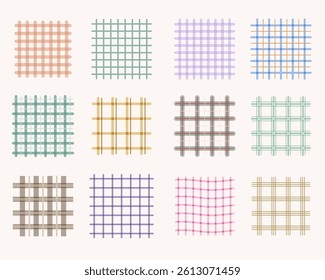 Collection of various pastel and neutral grid patterns.