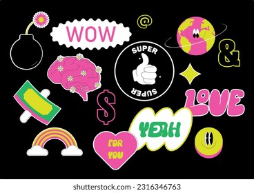 Collection of various patches, labels, tags, stickers, stamps for shopping.  Vector set, trendy promo labels - Shutterstock ID 2316346763