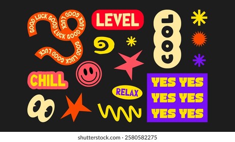 Collection of various patches, labels, tags, stickers, stamps for shopping and packaging. discounts, new collection. Vector set, trendy promo labels.
