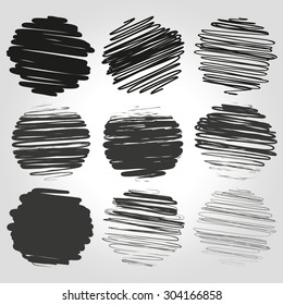 Collection of various pen and brush hand drawn textures