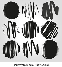 Collection of various pen and brush hand drawn textures