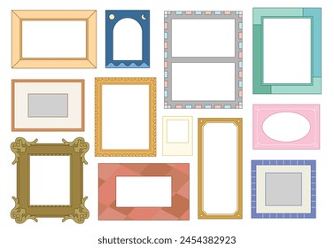 a collection of various picture frames design. vector illustration. 