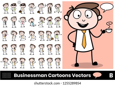   Collection Of Various Poses and Actions of  Executive Businessman
