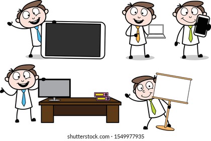 Collection Of Various Presentation Cartoon Professional Vector Illustration