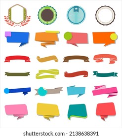 A collection of various ribbons labels and badges