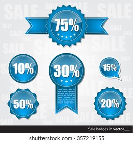 Collection of various sale badges in vector