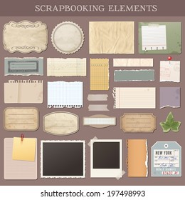 Collection of various scrap booking vector elements