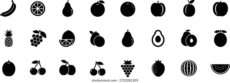 Colección de varios tipos de semillas y Formas en blanco y negro