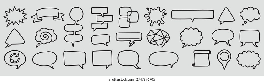 A collection of various shapes and icons used in design and communication.