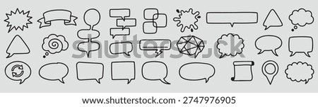 A collection of various shapes and icons used in design and communication.