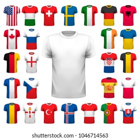 Collection Various Soccer Jerseys National Shirt Stock Vector (Royalty