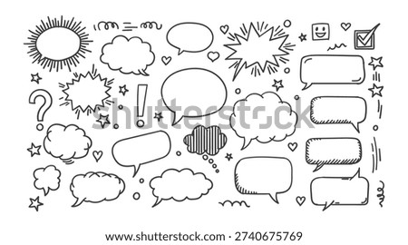 Collection of various speech bubbles and chat icons