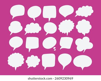 Collection of various speech bubbles and thought Bubbles for communication and design