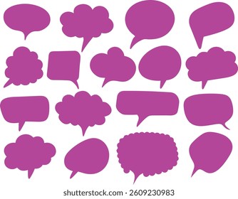 Collection of various speech bubbles and thought Bubbles for communication and design