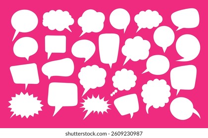 Collection of various speech bubbles and thought Bubbles for communication and design