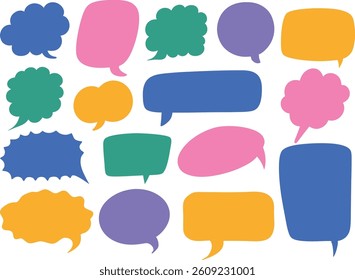 Collection of various speech bubbles and thought Bubbles for communication and design