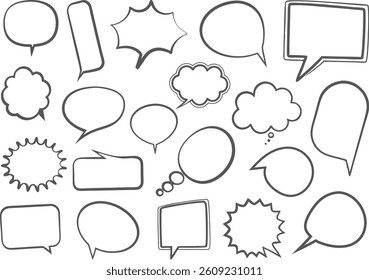 Collection of various speech bubbles and thought Bubbles for communication and design